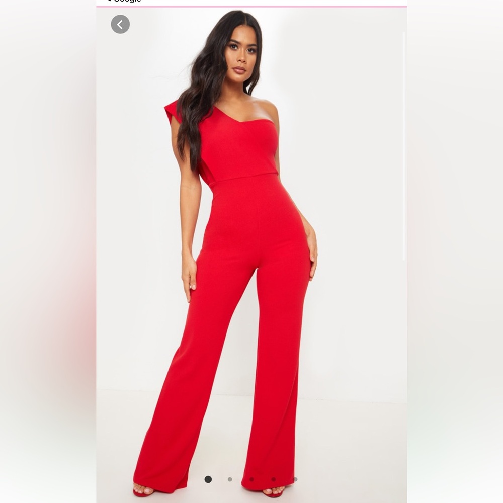 Pretty little thing red jumpsuit